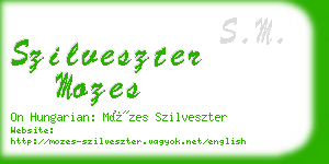 szilveszter mozes business card